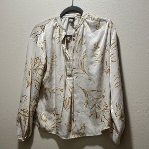 A New Day Cream and Gold Floral Blouse